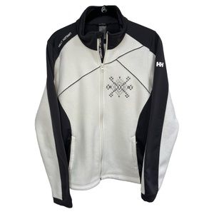 Helly Hansen Women's Jacket Zippered White/Gray Fleece Size Large